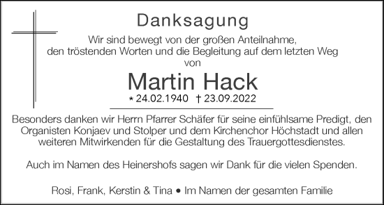 Anzeige von Martin Hack von MGO