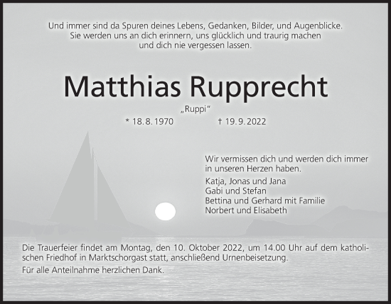 Anzeige von Matthias Rupprecht von MGO
