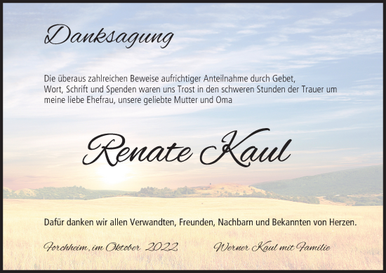 Anzeige von Renate Kaul von MGO