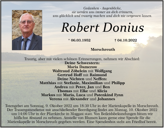 Anzeige von Robert Donius von MGO