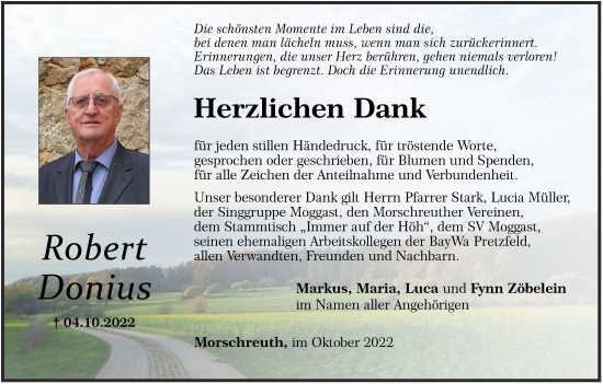 Anzeige von Robert Donius von MGO