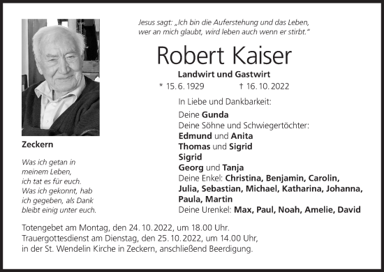 Anzeige von Robert Kaiser von MGO