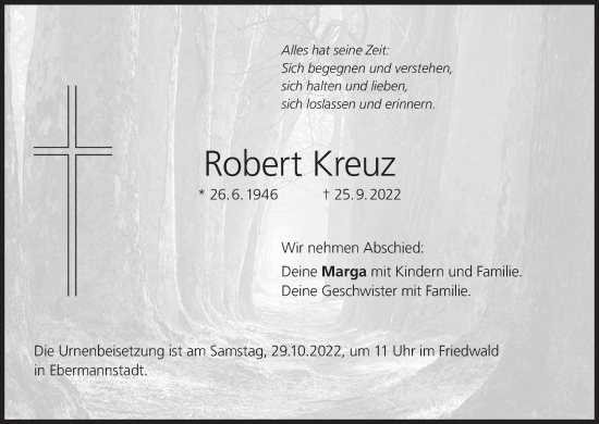Anzeige von Robert Kreuz von MGO
