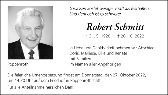 Anzeige von Robert Schmitt von MGO