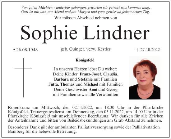 Anzeige von Sophie Lindner von MGO
