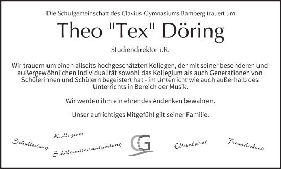 Anzeige von Theo Döring von MGO