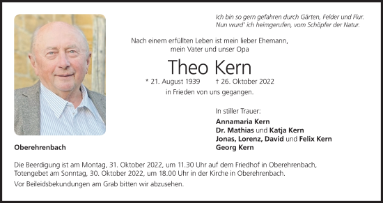 Anzeige von Theo Kern von MGO