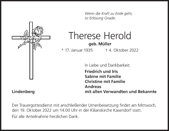 Anzeige von Therese Herold von MGO