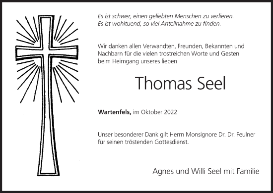 Anzeige von Thomas Seel von MGO