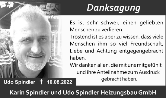 Anzeige von Udo Spindler von MGO