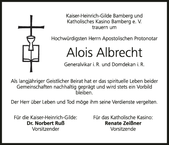 Anzeige von Alois Albrecht von MGO