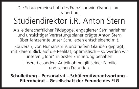 Anzeige von Anton Stern von MGO