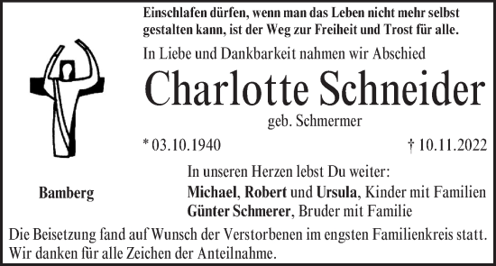 Anzeige von Charlotte Schneider von MGO