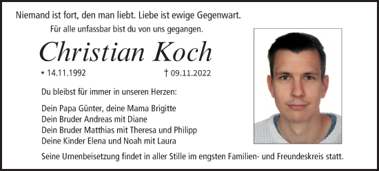 Anzeige von Christian Koch von MGO