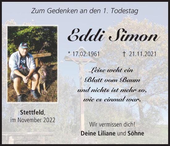 Anzeige von Eddi Simon von MGO