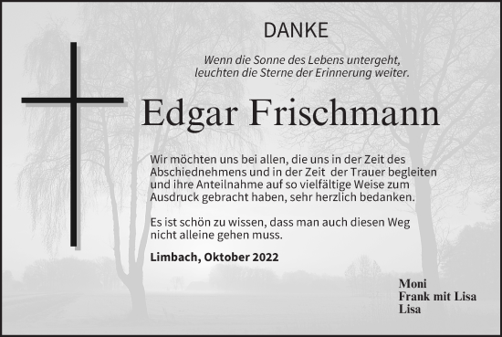 Anzeige von Edgar Frischmann von MGO