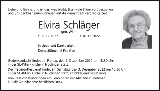 Anzeige von Elvira Schläger von MGO