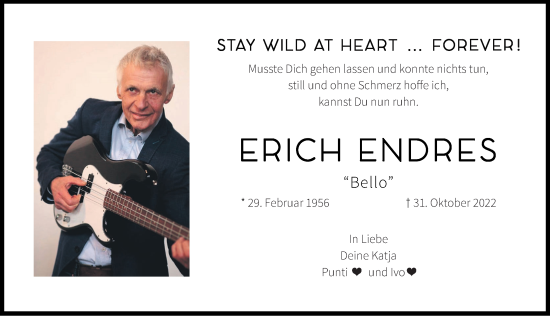 Anzeige von Erich  Enders von MGO