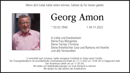 Anzeige von Georg Amon von MGO