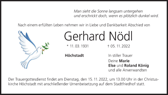 Anzeige von Gerhard Nödl von MGO