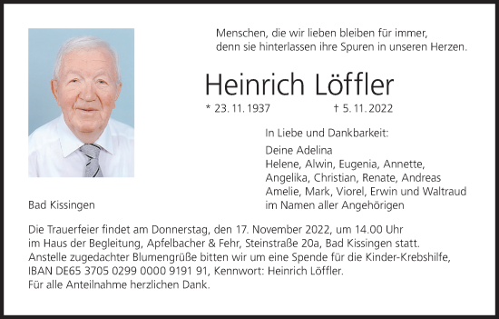 Anzeige von Heinrich Löffler von MGO