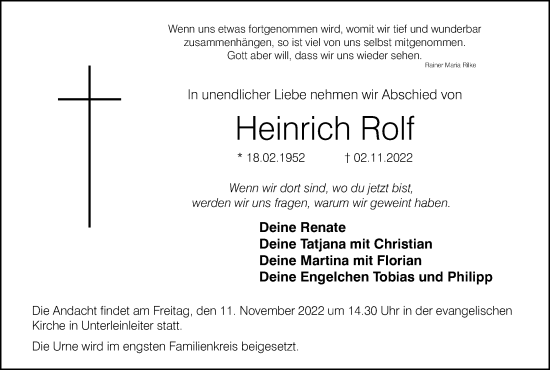 Anzeige von Heinrich Rolf von MGO
