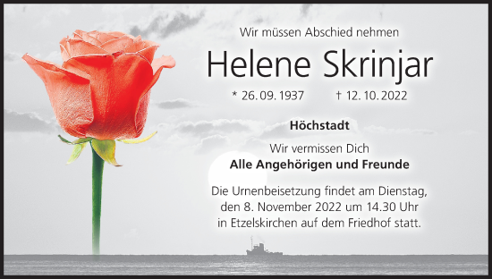 Anzeige von Helene Skrinjar von MGO