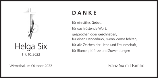 Anzeige von Helga Six von MGO