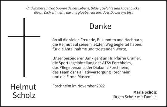 Anzeige von Helmut Scholz von MGO