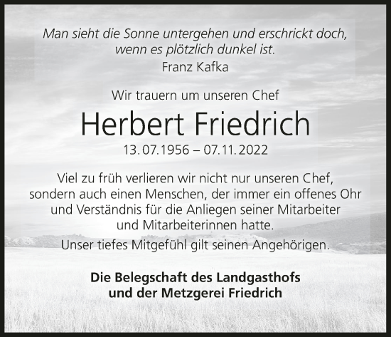 Anzeige von Herbert Friedrich von MGO