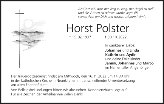 Anzeige von Horst Polster von MGO