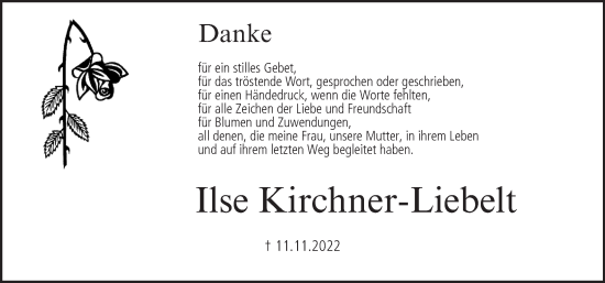 Anzeige von Ilse Kirchner-Liebelt von MGO