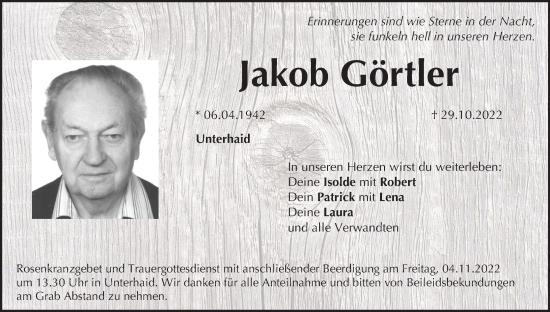 Anzeige von Jakob Görtler von MGO