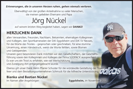 Anzeige von Jörg Nückel von MGO