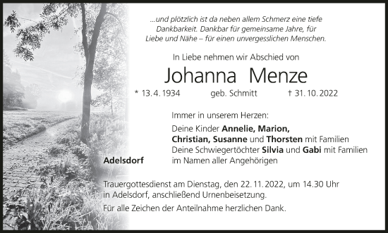 Anzeige von Johanna Menze von MGO