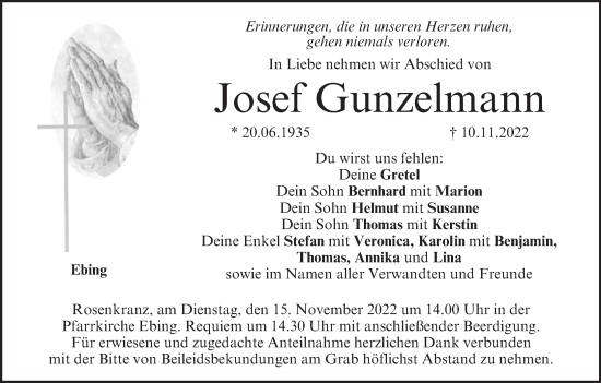 Anzeige von Josef Gunzelmann von MGO