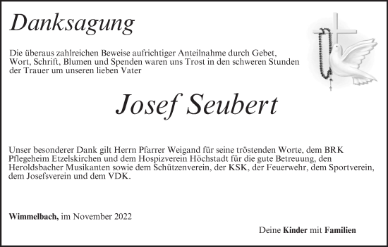 Anzeige von Josef Seubert von MGO