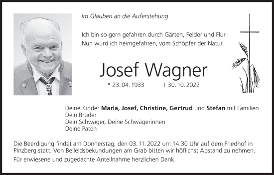 Anzeige von Josef Wagner von MGO