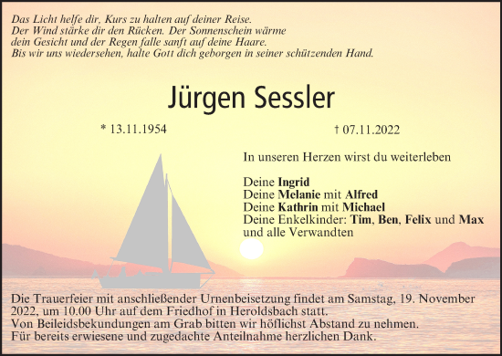 Anzeige von Jürgen Sessler von MGO