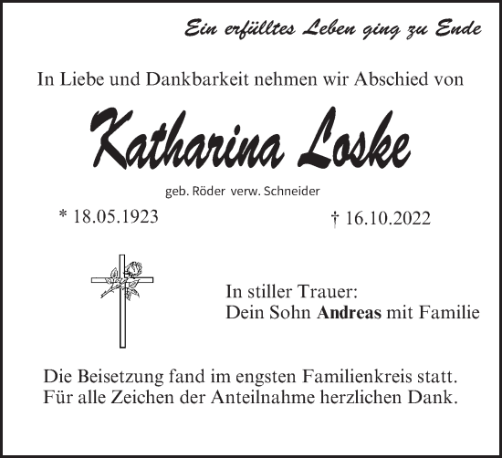 Anzeige von Katharina Loske von MGO