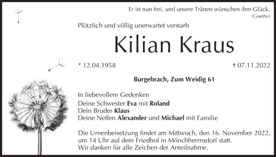 Anzeige von Kilian Kraus von MGO