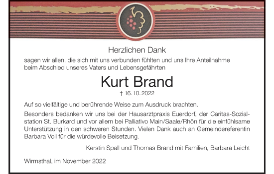 Anzeige von Kurt Brand von MGO