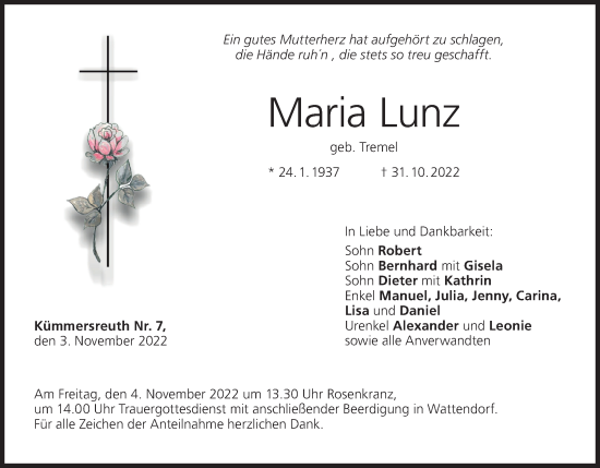 Anzeige von Maria Lunz von MGO