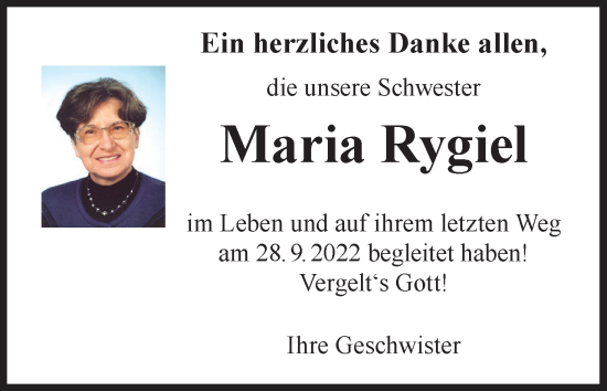 Anzeige von Maria Rygiel von MGO