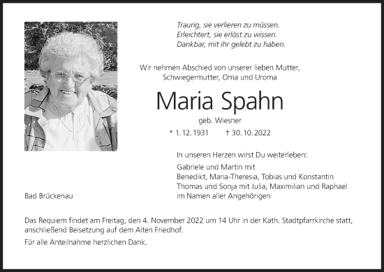 Anzeige von Maria Spahn von MGO