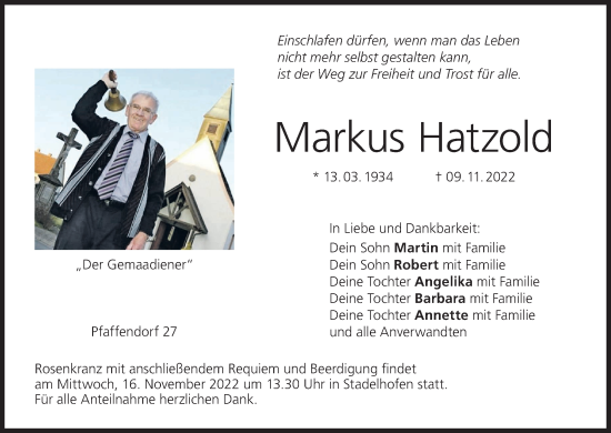Anzeige von Markus Hatzold von MGO