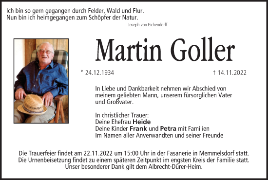 Anzeige von Martin Goller von MGO