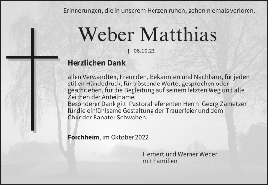 Anzeige von Matthias Weber von MGO