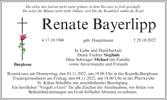 Anzeige von Renate Bayerlipp von MGO