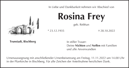 Anzeige von Rosina Frey von MGO